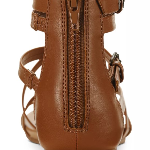 Macy's Style & Co Chelsea Gladiator Flat Sandals Cognac Size 7 - Picture 2 of 2